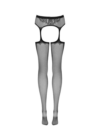 Сетчатые чулки-стокинги с узором на ягодицах Garter stockings S232 черные - CherryLove Obsessive (282958940)