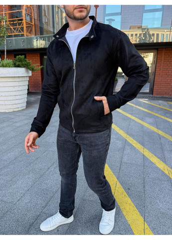 Чорна демісезонна куртка чоловіча з замші Vakko