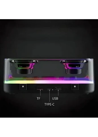 Портативна колонка Bluetooth з підсвічуванням RGB Bluetooth 5.0, Type-C. Mozer (382512201)