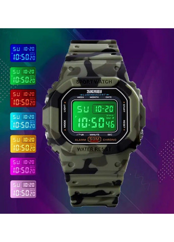 Детские наручные часы 1608 (Зеленый камуфляж) Skmei (314483146)