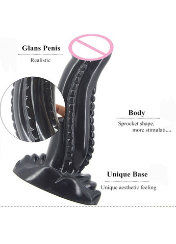 Фалоімітатор дракон FAAK дилдо товстий фаллос великі анальні пробки 17,5см (чорний) No Brand (314874517)