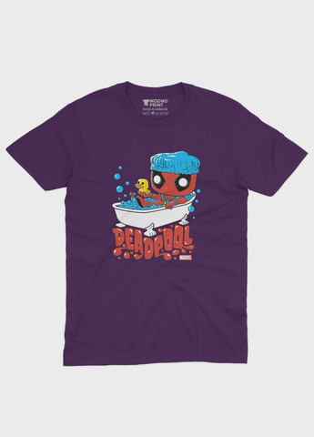 Фиолетовая демисезонная футболка для девочки с принтом антигероя - дедпул (ts001-1-dby-006-015-027-g) Modno
