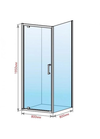 Душова кабіна A-518 80х80х195 розпашна, профіль хром, скло прозоре Dusel (328596758)