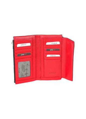 Гаманець жіночий шкіряний чорно-червоний 1173-4546 Karya (336377850)