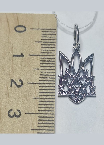 Серебряный кулон "Тризуб с мечами" 925° пробы с чернением Серебряный Герб Украины Shiny 105 Спадщина (332621541)