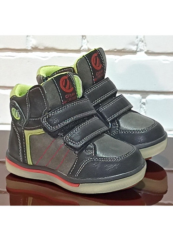 Утеплені демісезонні черевики на липучках осінні ортопедичні хайтопи для хлопчика на флісі Клібі Clibee (362378420)