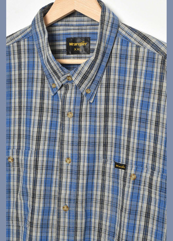 Сорочка чоловіча батальна синього кольору в смужку Let's Shop (292548750)