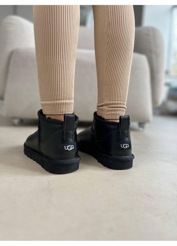 Уггі Жіночі UGG Ultra Mini Black (Шкіра) (369384144)