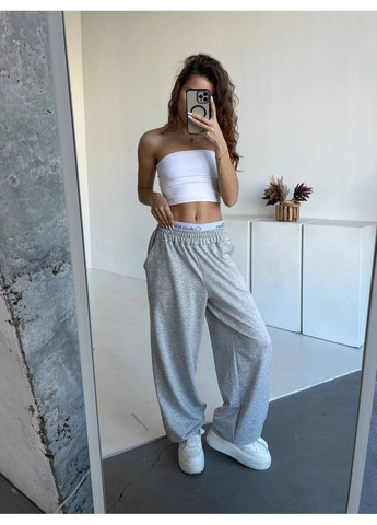 Брюки палаццо с лого резинкой (замеры в описании) DK/DL Мода без кордонів (365564467)