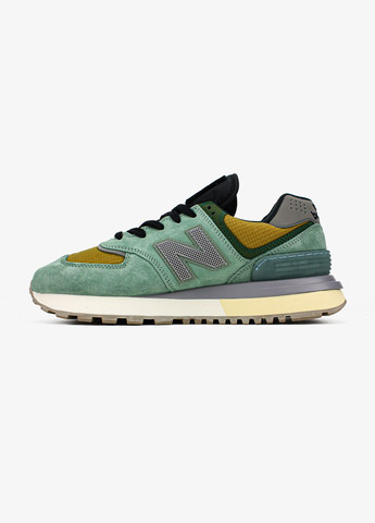 Зеленые демисезонные кроссовки мужские и женские stone island x new balance 574 legacy green | No Brand