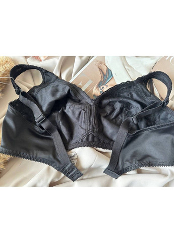 Чёрный удобный бюстгальтер большого размера без косточек и поролона на чашку f черный Lanny Mode