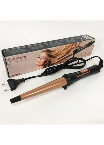 Керамічна плойка для волосся SS-3510 конусна плойка-щипці для ідеальних локонів Satori (349821722)
