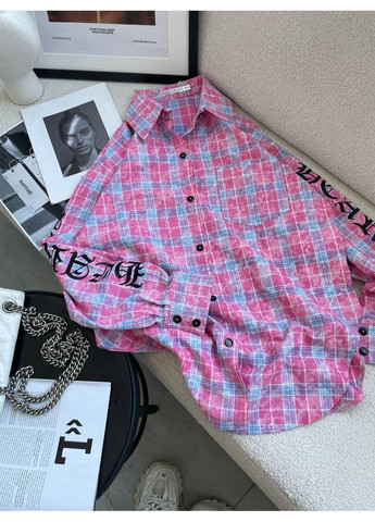 Розовая повседневный, кэжуал рубашка в клетку Avanti с длинным рукавом