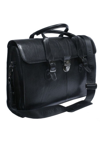 Женская кожаная сумка-саквояж из Италии Italico 8965 nero Tony Perotti (303830921)