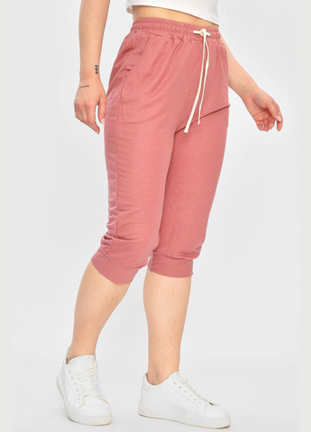 Бриджи женские батальные розового цвета Let's Shop (336336134)