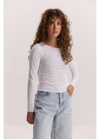 Жіночий лонгслів розовий з драпіруванням Arjen (353305935)