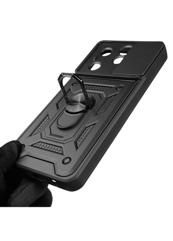 Чехол для Hot 40 Pro бронированный с кольцом со шторкой на инфиникс хот 40 про чёрный rg1 Infinix (366230289)