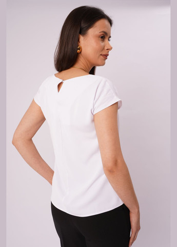 Белая базовая блуза с коротким рукавом GELBI 1402