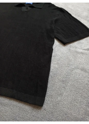 Черная мужская футболка поло с коротким рукавом Jack & Jones