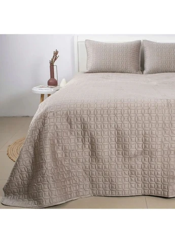 Покрывало ТЕП VELOUR Мозаика велюр двуспальное 180×240 см Бежевый (57380180240) ТЕП (401860987)