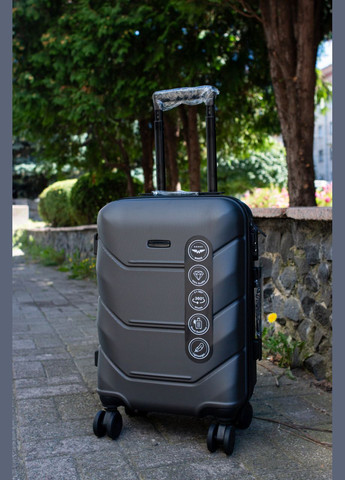 Валіза пластикова ручна поклажа S коричневий Wings 148 (322580800)