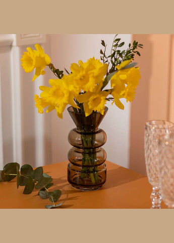 Ваза декоративна скляна в Нордичному стилі 18 см, Flower Season (328440598)