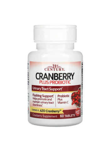 Журавлина з додаванням пробіотика Cranberry Plus Probiotic для сечовивідних шляхів 60 таблеток 21st Century (264648190)