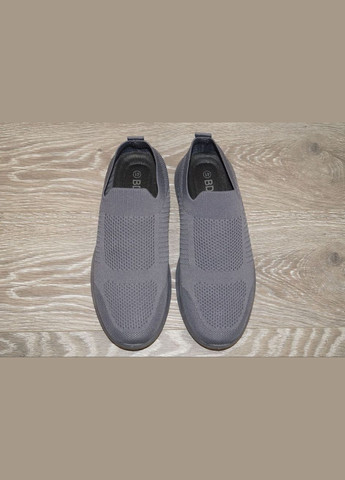 Сірі Осінні кросівки чоловічі текстильні без шнурків сірі BDDS