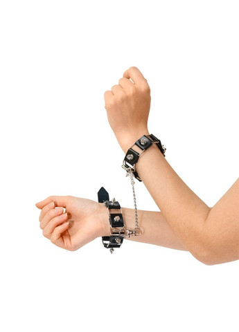 Бондажний набір: нашийник з повідцем, наручники та поножі - Cassandra, колір чорний Art of Sex (369952610)