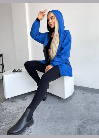 Синяя женская двухсторонняя куртка цвет черный-электрик р.универсальный 454221 New Trend