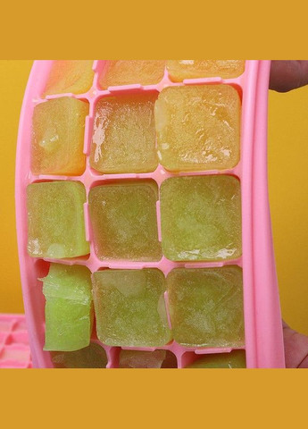 Форма для льда силиконовая с крышкой Кубики ICof 24 ячейки розовая Лоток для фигурного льда (R051359) No Brand (349844061)