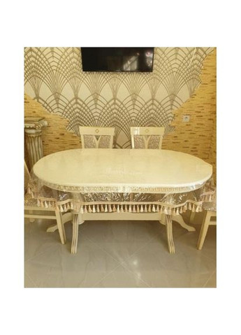 Силиконовая скатерть СALIPSO с Бежевой Бахромой 130x100см Calipso (313288172)