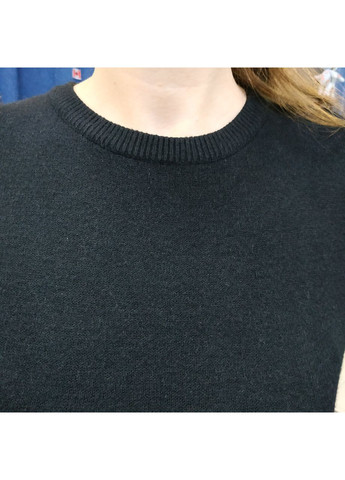 Чорний зимовий светр жіночий довгий туніка з кишенями перли s No Brand