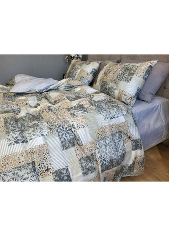 Постільна білизна з резинкою Квадро, ранфорс Сімейний розмір, наволочки 50/70 No Brand (364219917)