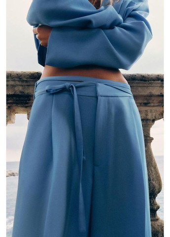 Штани з подвійним зав’язуваним паском Zara (361161484)