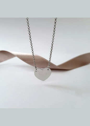 Серебряная цепочка колье без камней Сердце см серебро 925 пробы Родированное 8313р 3.02г No Brand (315359649)