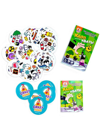 Дитяча настільна гра "Хлоп! Хвать!" VT8077-05, 54 фішки, правила гри VladiToys (368754509)