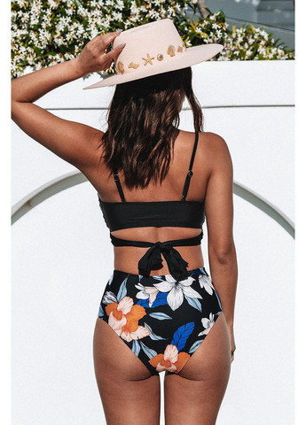 Черный сплошной купальник с завязкой на спине CUPSHE суцільний купальник