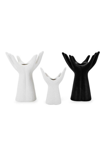 Ваза керамическая Ладонна белая 11х8х15см Home Decor (361966346)