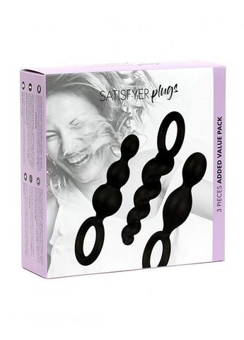 Набор анальных пробок Plugs black 3 шт Satisfyer (282709267)
