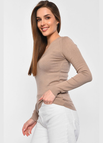 Коричневый демисезонный кофта женская коричневого цвета пуловер Let's Shop