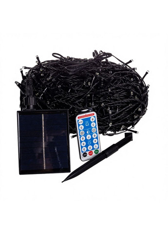 Гірлянда Нитка вулична 1000 LED 100 м на сонячній батареї чорна, білий GarlandoPro SB1000L100MBW No Brand (364685008)