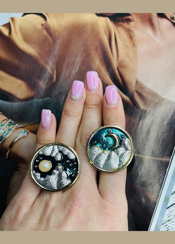 Набор из двух брошь / булавок луна и солнце зеленые. Xuping Jewelry (330618965)