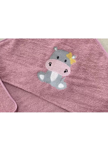 Махровое полотенце "Бегемотик розовый" Moontime однотонный пудровый