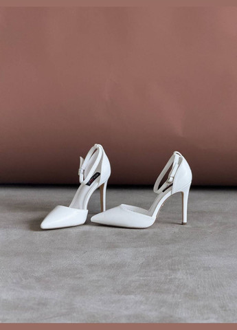 No Brand Женские белые туфли с ремешком на шпильке белый з искусственная кожа, — всесезон (343304852)