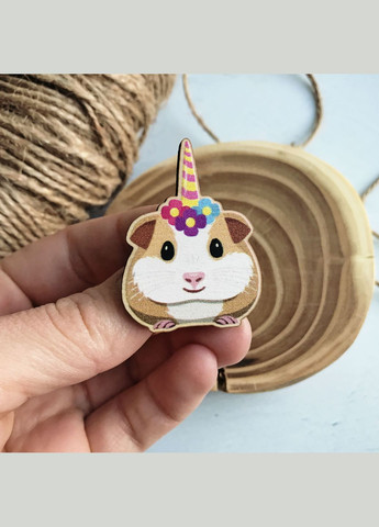 Дерев'яний значок "Морська Свинка Єдинорог" Cozy-Up (291162238)