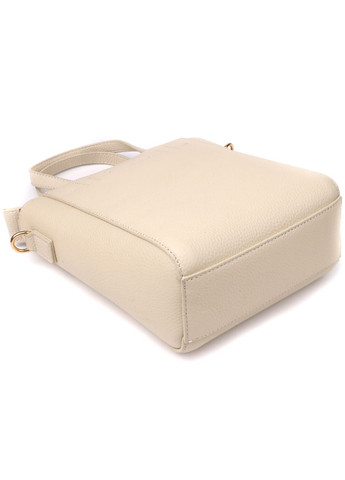 Шкіряна жіноча сумка через плече із золотою фурнітурою біла Vintage (352167689)