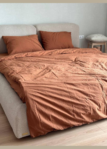 Постельный комплект Вареный хлопок Полуторный 150х210 наволочка 50х70 2шт Медный (П4К-al-sikel-var-010) No Brand (342097618)