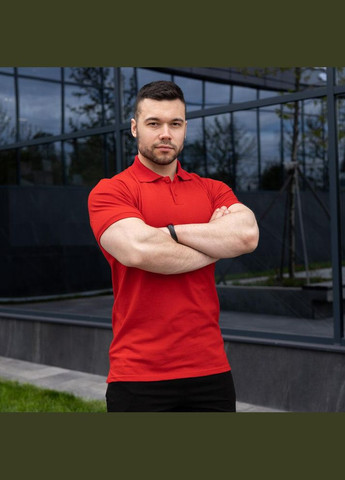Чоловіче літнє поло однотонне червоне No Brand (346085243)