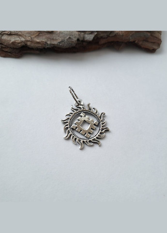 Срібна підвіска кулон Оберіг амулет Реп'ях щастя в Сонці Чорнене срібло 925 проби 89026ч 2.10г No Brand (306743492)